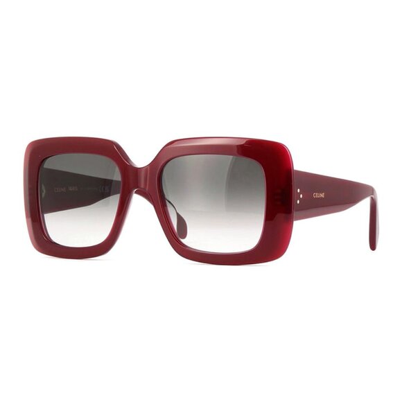 NEW CELINE WOMEN SQUARE SUNGLASSES CELINE CL40263F 69B BURGUNDY GREY EYEWEAR - Picture 1 of 3
